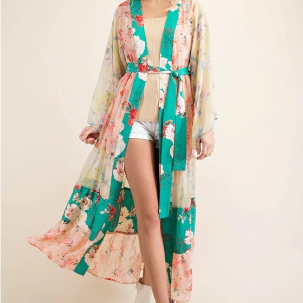Kori Blue Bell Sleeve Sundress Resort Wear - Picture 2 of 9